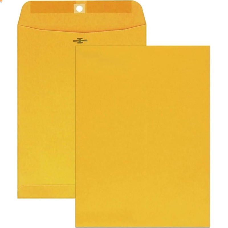 Stylish All-Purpose Brown Kraft Envelopes with Clasp Closure, 9″ x 12″, 20 Count
