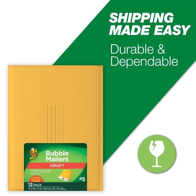 Self Seal Kraft Bubble Mailers 10.5 x 15 Inches Shipping Envelopes Padded
