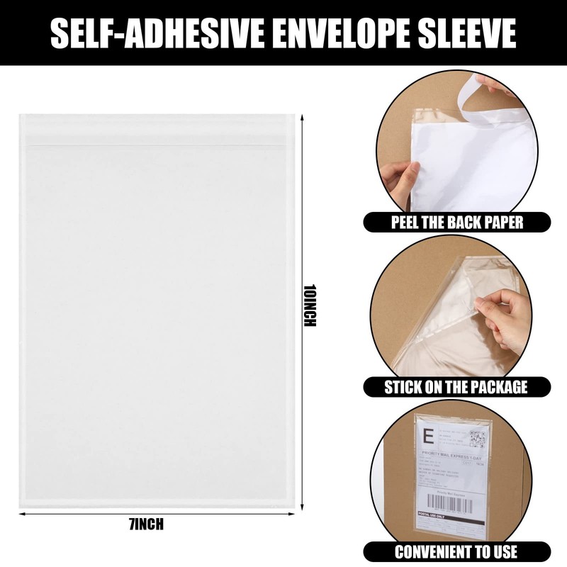 1000 Pcs 7"x10" Packing List Envelopes Clear Self-Adhesive Shipping Label Sle... gallery