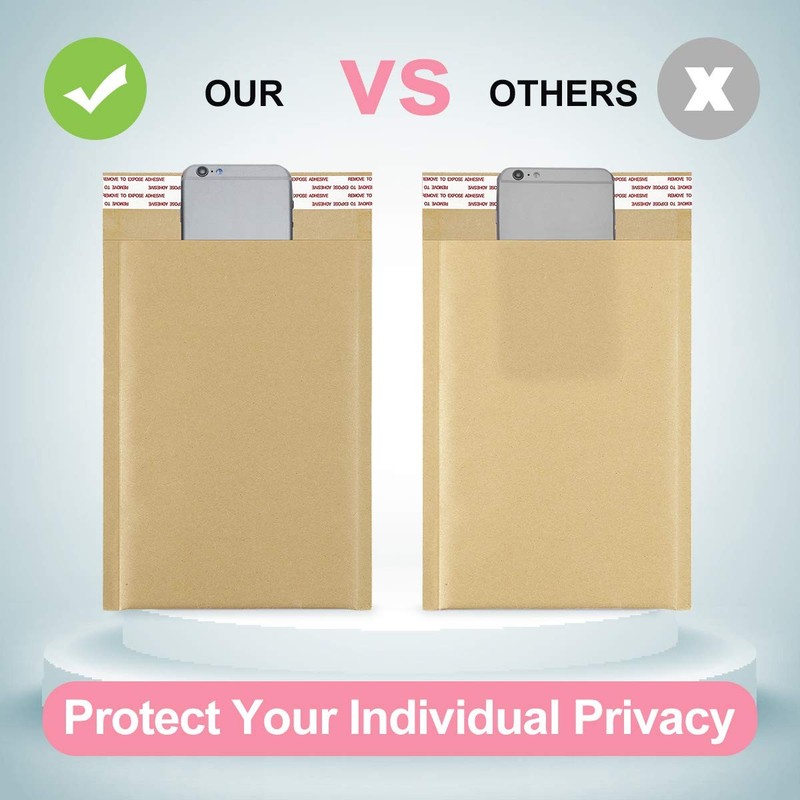 Natural Kraft Bubble Mailers 8.5x12 Inch 25 Pack Usable Size 8.5x11 Brown Pad... gallery