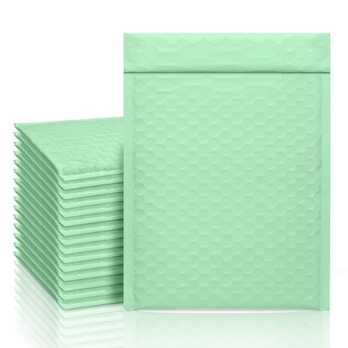 ProLine #0 6.5x10 inches Light Green Poly Bubble Mailers Padded Envelopes Bag...