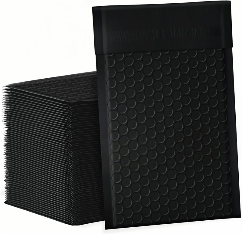 Bubble Mailers 4×8″ 100 Pack Black Padded Envelopes Waterproof Usable Size 6×9 S