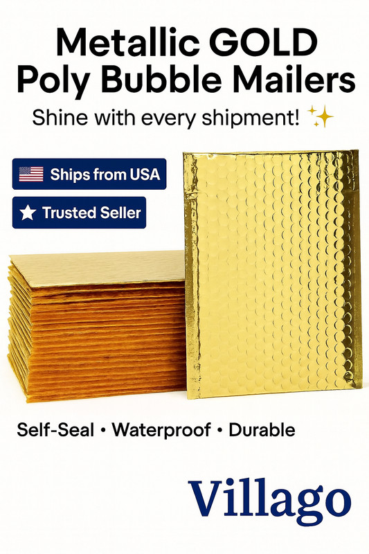 #000 4″x8″ Mettallic Matte MAILERS SHIPPING PADDED BAGS ENVELOPES Gold Metallic