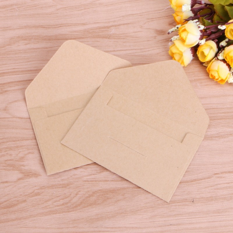 50 Pcs Invitation Envelopes Kraft Paper Envelopes for Wedding/Birthday 4x2.67in gallery