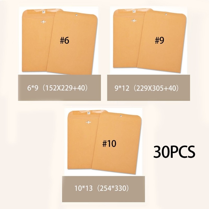 30Pcs Kraft Envelope File Organiser Bag for Document Receipt Photo Storage gallery