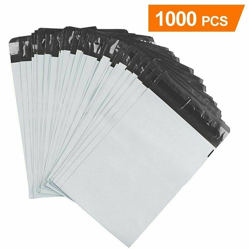1000 Pcs 6×9 White Poly Mailers Envelopes Plastic Shipping Bags 6” x 9” 2.5 Mil