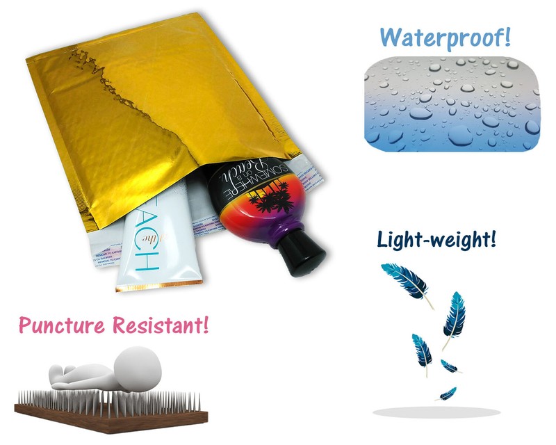 3 Sizes, 4x8, 6X10, 8X12 Assorted Combo Pack Padded Metallic Bubble Mailers Poly gallery