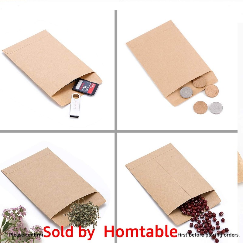 100 Pack Small Coin Envelopes Self-Adhesive Kraft Paper Seed Light Brown gallery