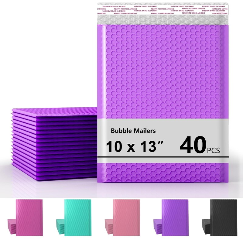 10 x 13 Inch Bubble Mailer 40 Pack, Waterproof Padded Envelopes with Strong S…