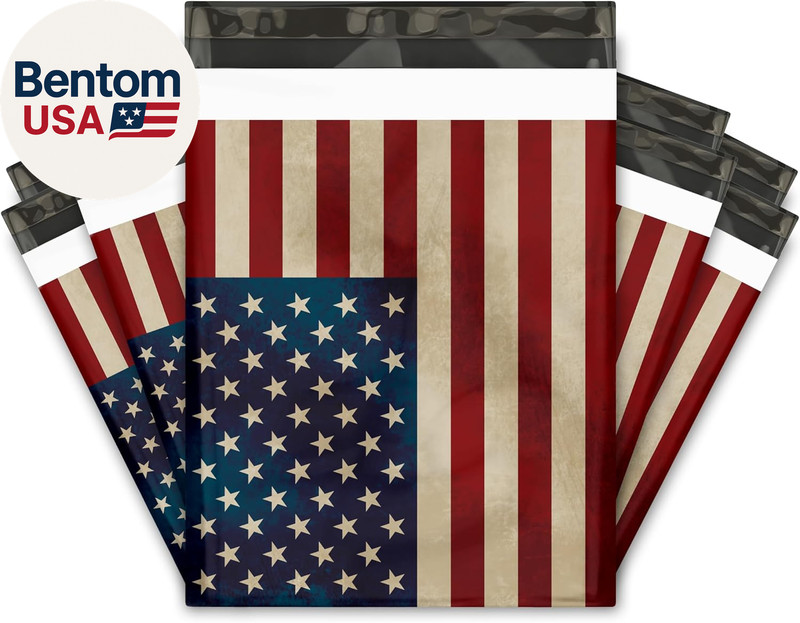 12X15 (50) Fourth of July Mailers - 4Th of July Polymailers - Rustic American Fl gallery