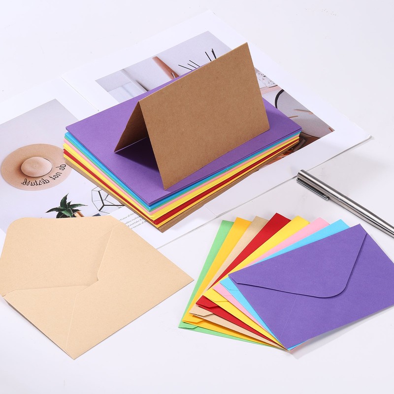 20Sets 4 x 6" Blank Greeting Card and Envelopes, Right Angles Cards, Light Green gallery