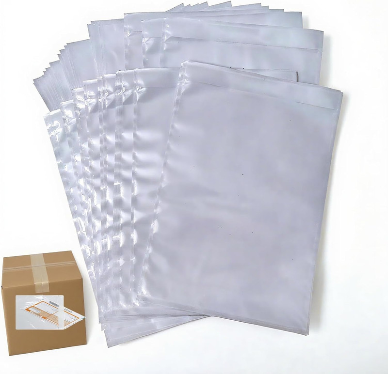 200PCS 6.7″ X 10″ Clear Packing List Envelopes, Self-Adhesive Packing Slip Pouch