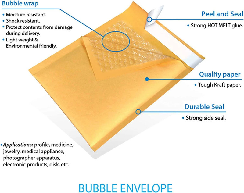 Many Sizes Multi Pack Kraft Paper Bubble Padded Envelopes Mailers Case gallery