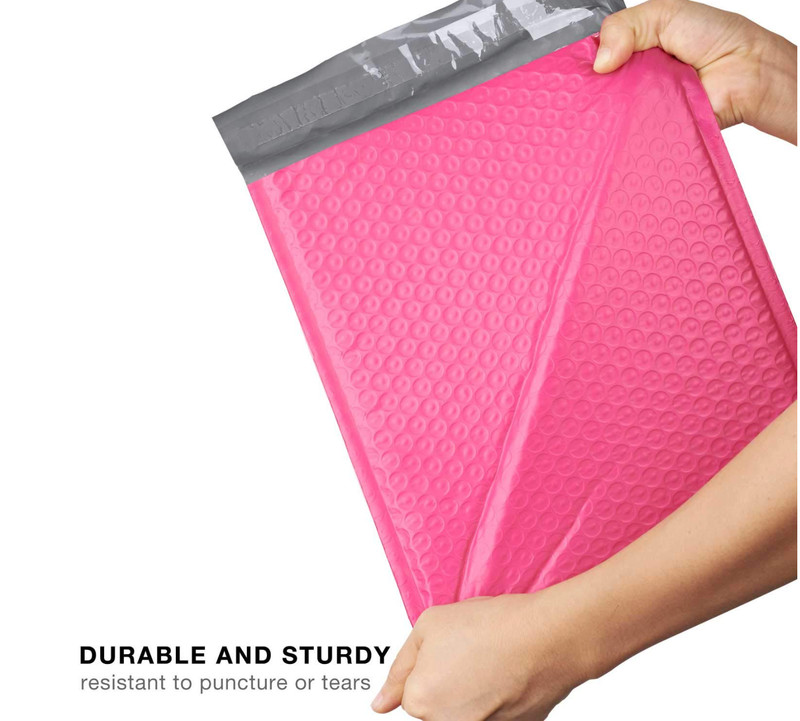 Bubble Poly Padded Envelope Mailers Shipping Size 8.5 x 12 Pink 100 Units gallery