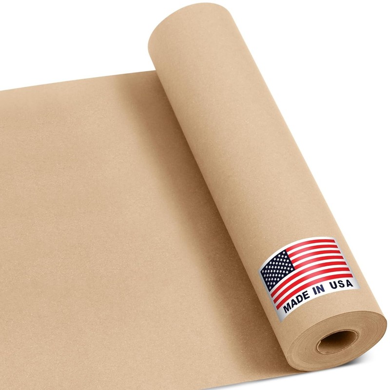 Rollo de papel kraft natural de 12 x 1200 pulgadas 100 pies Papel de regalo marr