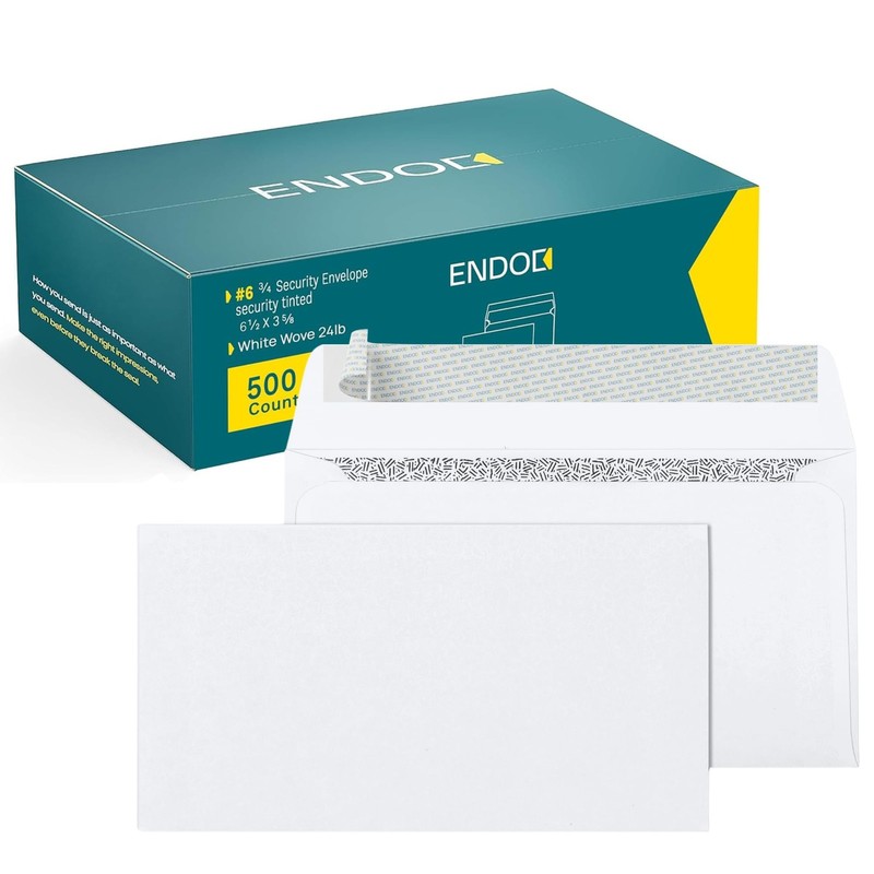 #6 3/4 Security Envelopes Self-Seal – 500 Count – 6 1/2 x 3 5/8 Inch Privacy …