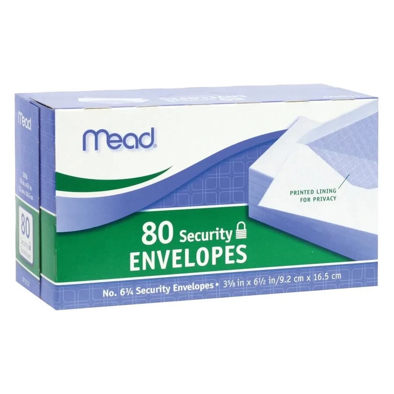24 X Mead 75212 3 5/8 X 6.5 #6 80 piece/box white envelope TT gallery