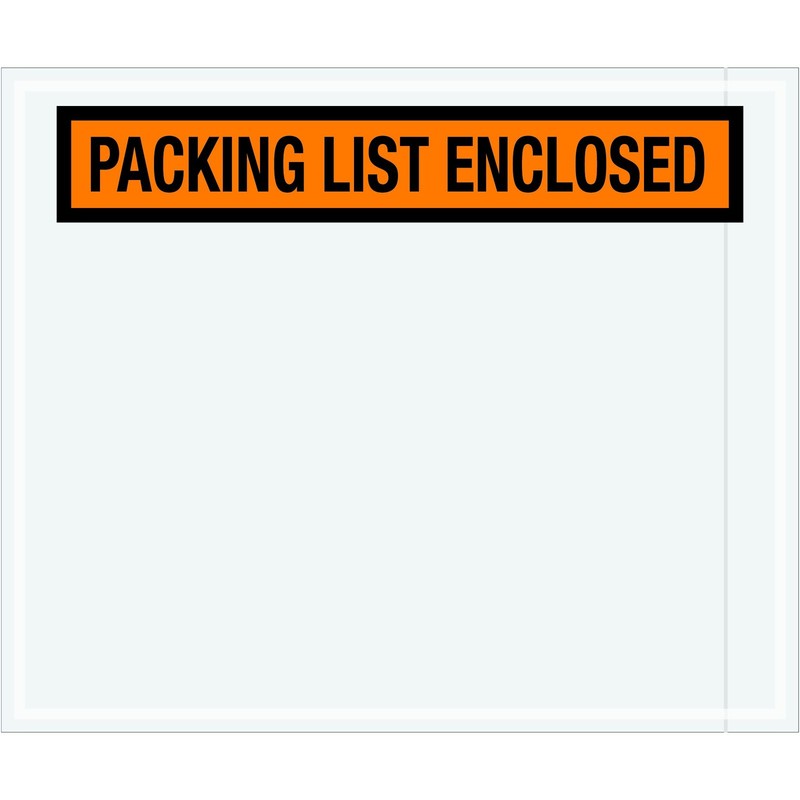 TLPL434 “Packing List Enclosed” Envelopes, Panel Face, 10″ x 12″, Orange (Pac…