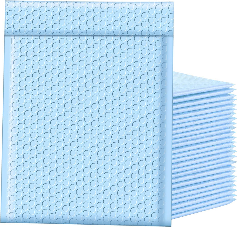 Bubble Mailers 8.5X12 Inch 25Pc Light Blue Shipping Bags, Chic Packaging Bags fo