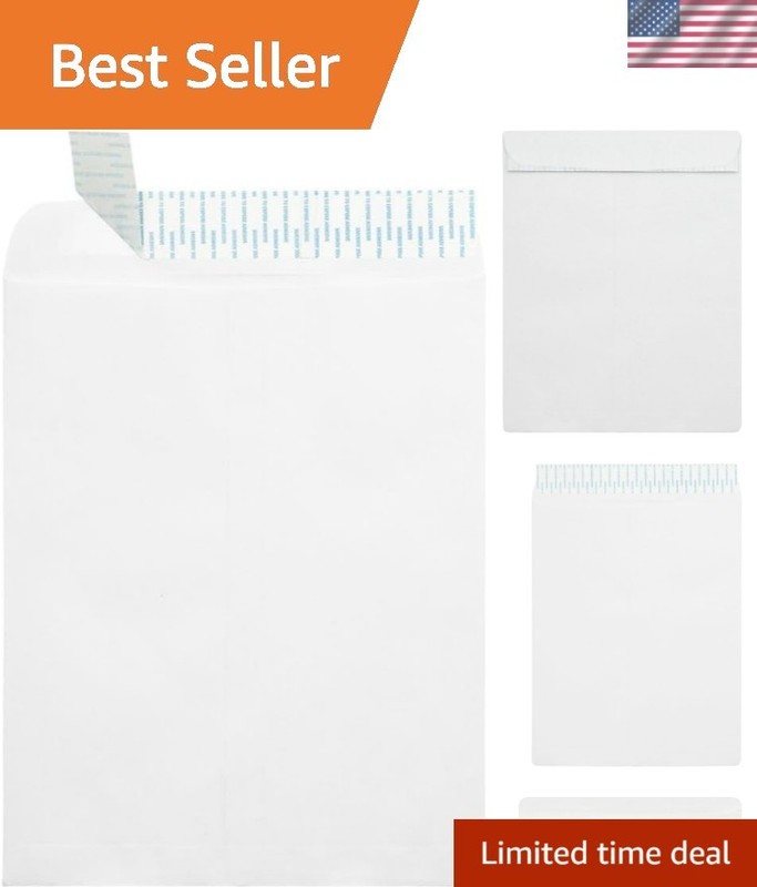 High-Quality 25-Pack White Open-End Envelopes with Smooth Finish – 11.5 x 14.5″