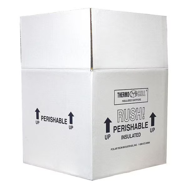Polar Tech Industries Insulated Shipping Bio Foam & Carton, 1-5 Day 53XM45 Polar