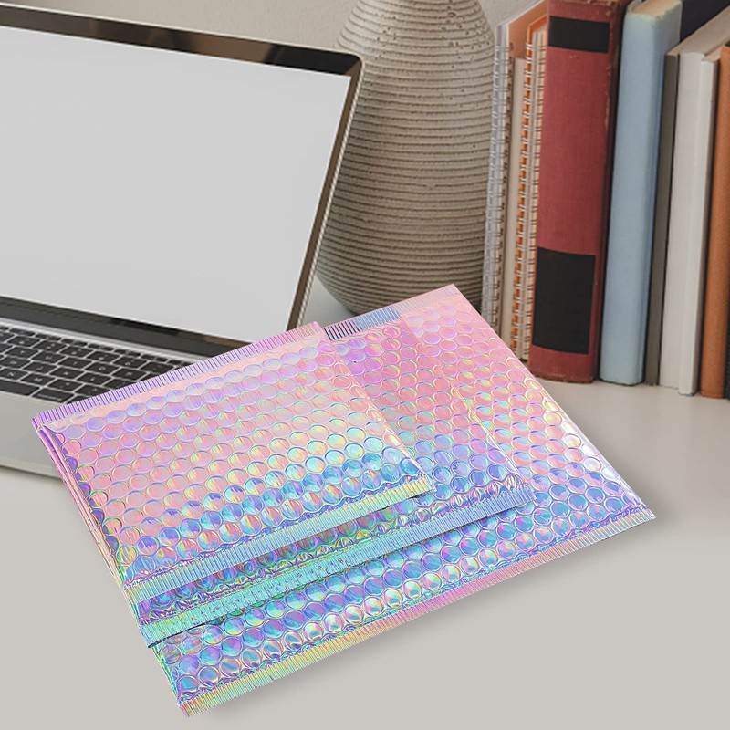 50 Pcs Metallic Bubble Mailers Poly Padded Envelopes Waterproof Self Seal Adh... gallery