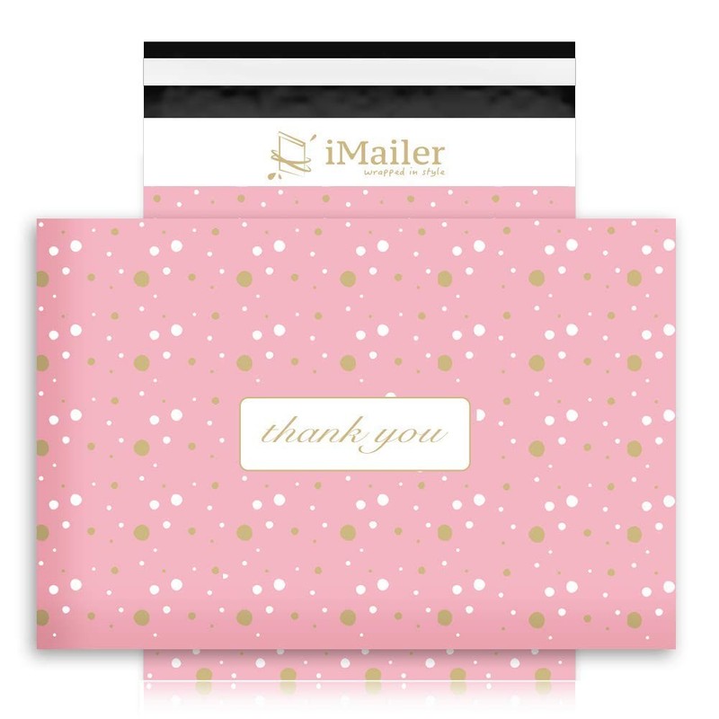 200 Count – 6×9 inch Pink Polka Dot – Thank You Poly Mailer Envelope Mailing …