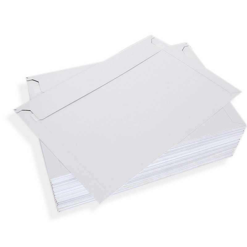 Feng 100 Pack 12.75 x 9 Inch Rigid Paperboard Mailers 12.7 x 9 inches, White