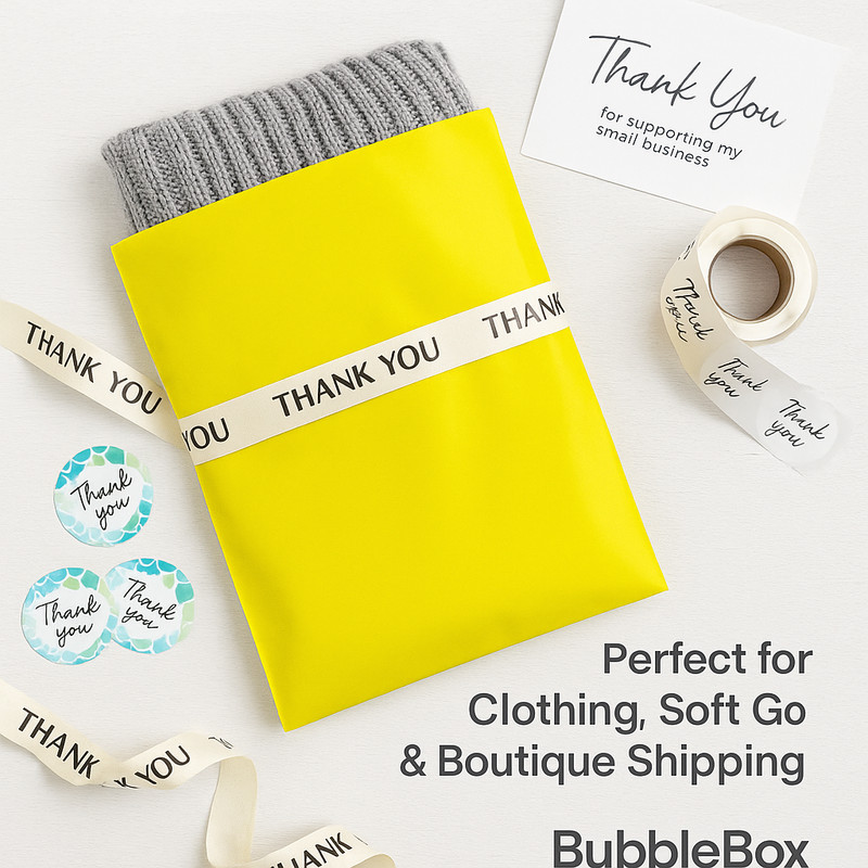 Yellow Poly Mailers Shipping Envelopes Self Seal Mailing Bags Choose Size Qty gallery