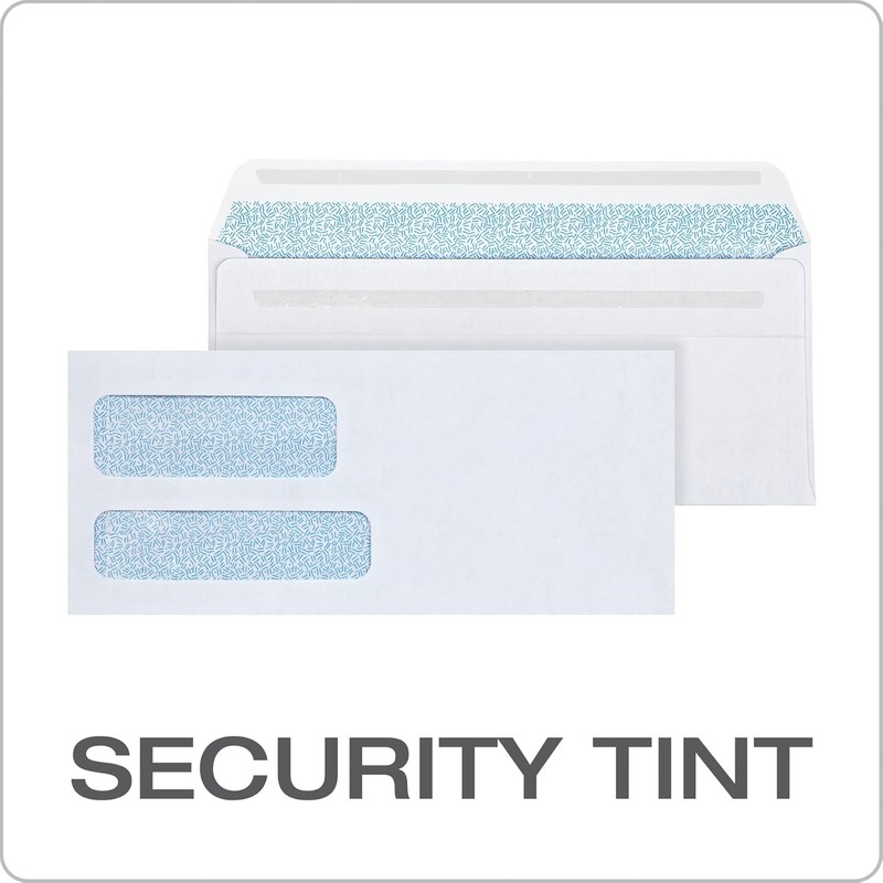 Columbian #9 Security Envelopes, 500 Pack, Double Window Self Seal Envelopes for gallery