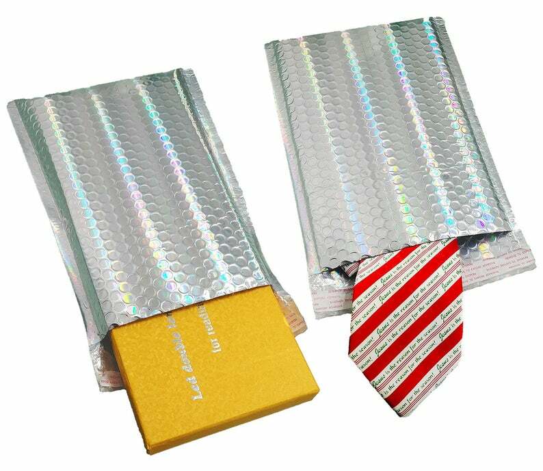 7x11 Holographic, Ice Blue Metallic Bubble Mailers, Padded Self Sealing Envelope gallery