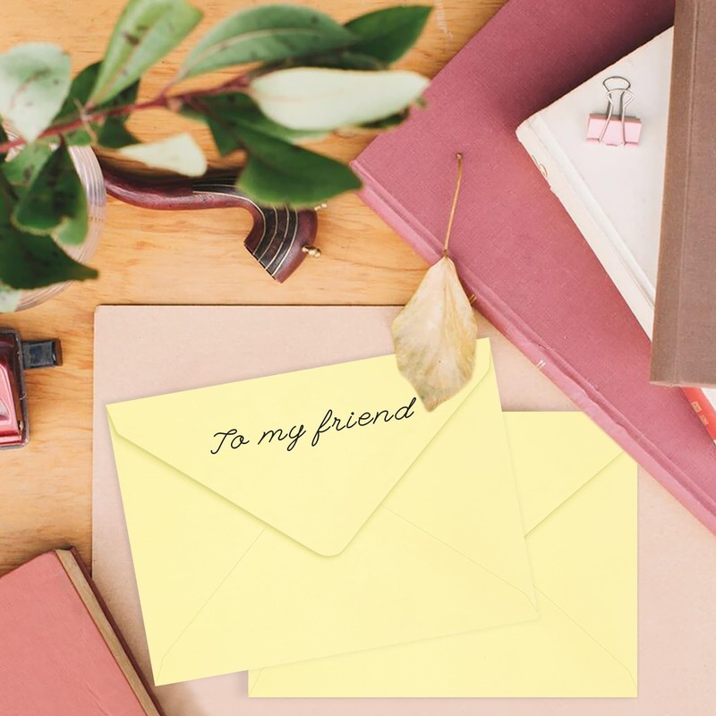 LIKAJON 100 A7 Light Yellow Self Seal Envelopes 5.2x7.2", Greeting Cards gallery