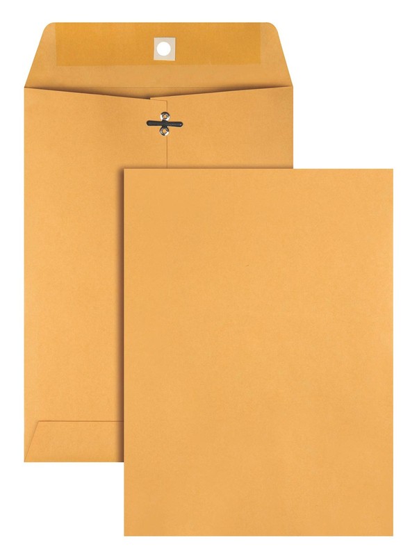 Quality Park Gummed Kraft Clasp Envelopes, 7.5 x 10.5, Box of 100 (37875) gallery
