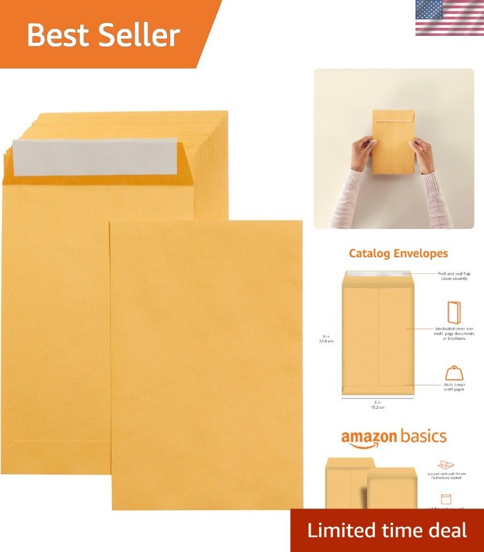 Self Seal Envelopes 6×9 Brown Kraft Pack of 100