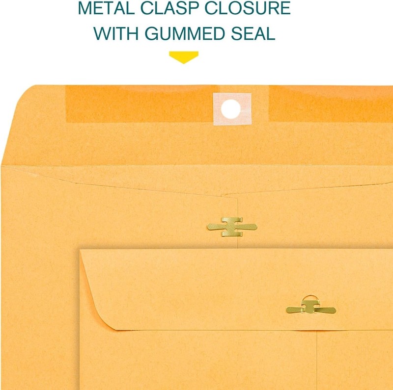 Versatile 15 Pack of 9x12 Heavyweight Brown Kraft Clasp Envelopes for Legal Use gallery