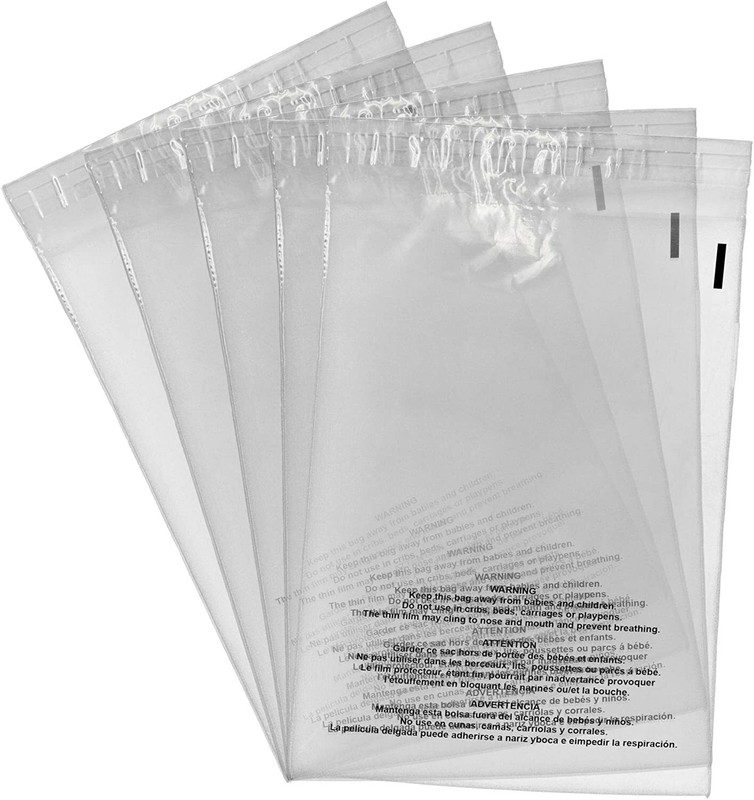 1000 10x13 Premium Suffocation Warning Clear Plastic Self Seal Poly Bags 1.5 Mil gallery
