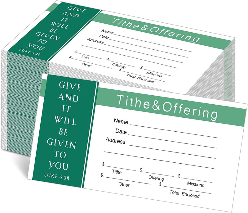 500 Count Tithes & Offering Envelopes for Donation, Checks, Cash, Stylish Design