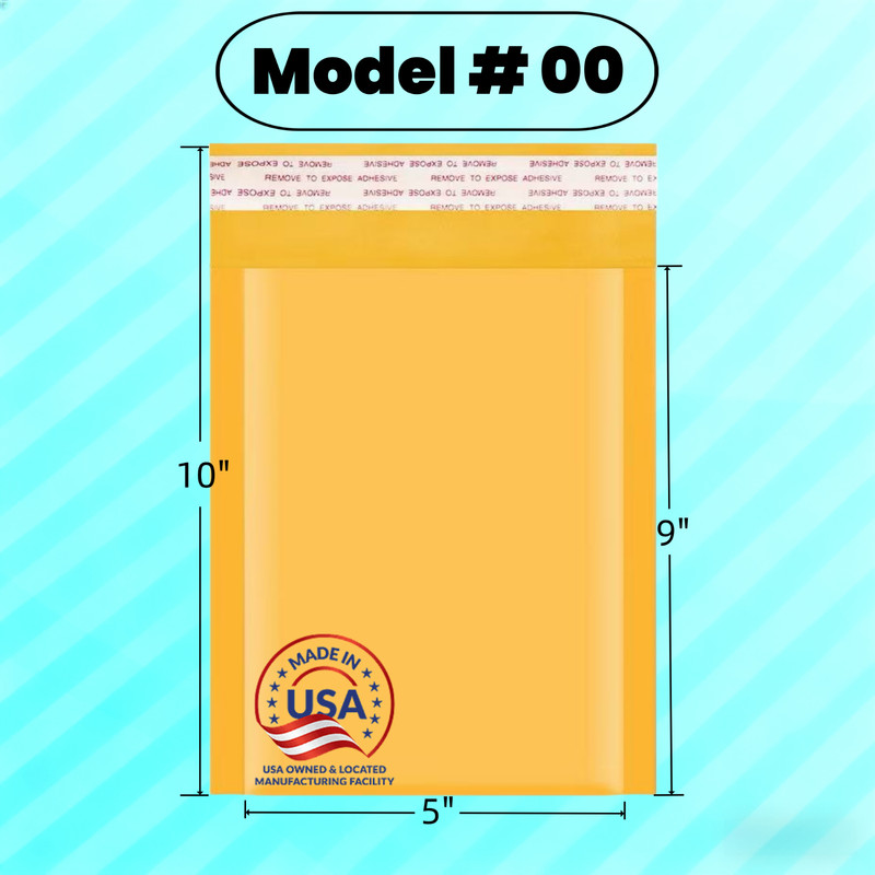 #00 5×9 Kraft Bubble Mailers Padded Envelopes Shipping Mailing Bags Self-Seal