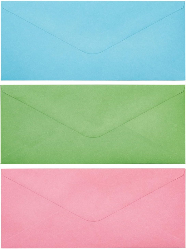 Business Mailing Envelopes - Assorted Color Envelopes - Gummed V-Flap Seal - Hig gallery