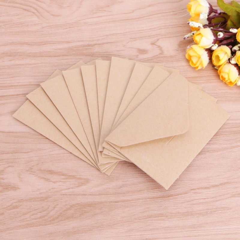 50 Pcs Invitation Envelopes Kraft Paper Envelopes for Wedding/Birthday 4x2.67in gallery