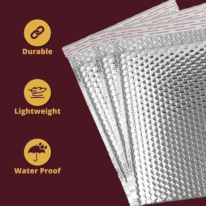 100 PCS Thermal Bubble Mailers bags 6 x 9 Inch Metallic reflective metallized gallery
