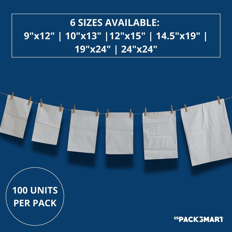 PACK White Plastic Poly Mailers 19"x24" | Bags for Clothing, Books & | Durabl... gallery