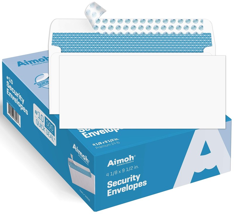 500#10 Security Self Seal Envelopes, Windowless, Premium Security Tint Patter…