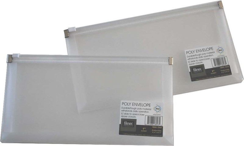 Filexec 50027-18043 18043 Zipper Envelope 4.75 X 9.5 Clear Set Of 12