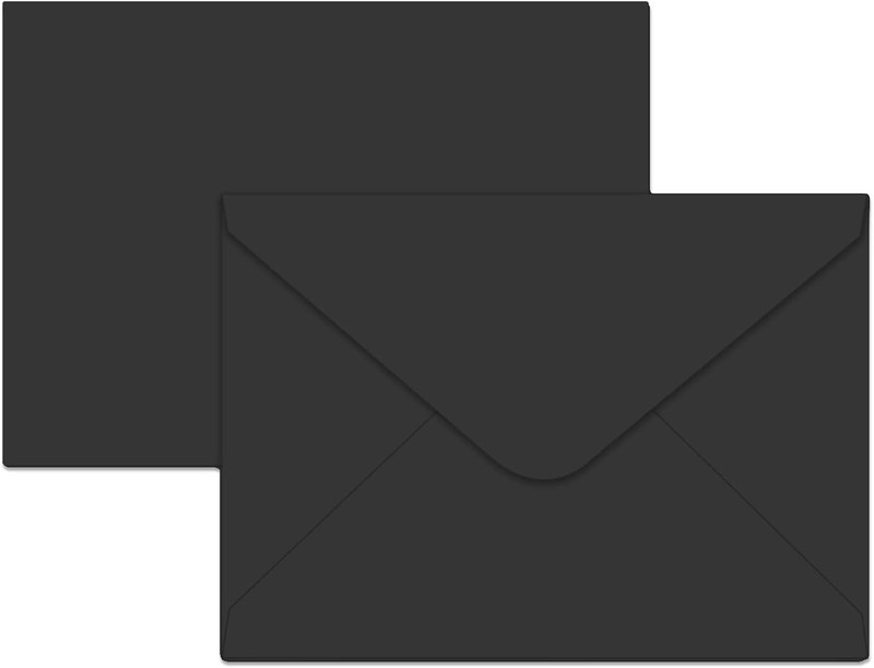 100 Count Matte Black V Flap Envelopes - Perfect for Weddings & Announcements gallery