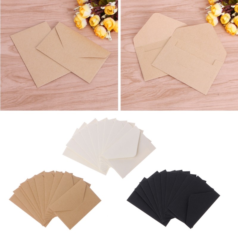 50 Pcs Invitation Envelopes Kraft Paper Envelopes for Wedding/Birthday 4x2.67in gallery