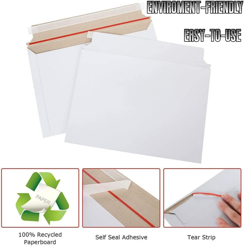 100PCS Stay Flat Mailers, 6x10 Inch Rigid Mailers Cardboard Envelopes, Self-Seal gallery