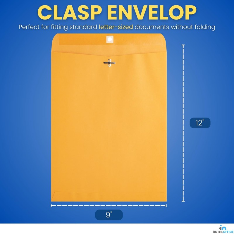 Manila Clasp Catalog Envelopes, Kraft Brown, Gummed Sealed, 9x12, 100 Pack gallery