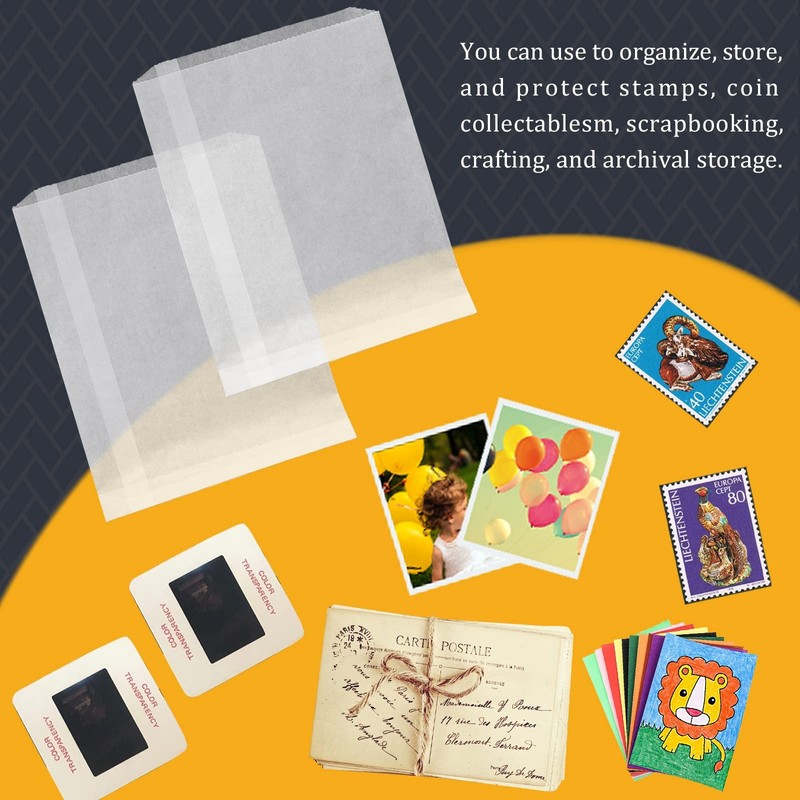 Glassine Envelopes 4.25"x5.25" for Photos, Prints, Negatives, Stamps, Coins gallery