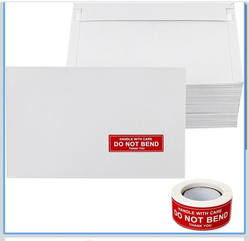 100 Pieces 9.57″x6.3″ Rigid Flat Photo Mailers Document Envelope Self-Seal